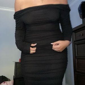Black off the shoulder dress